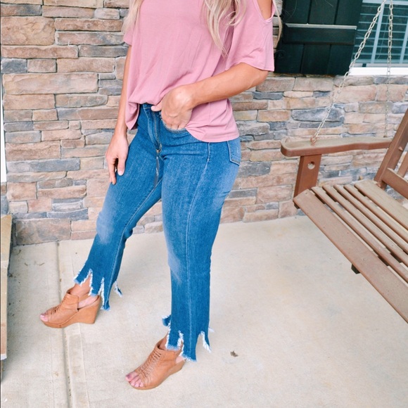 Flare Ankle Cropped Jeans - Picture 2 of 3